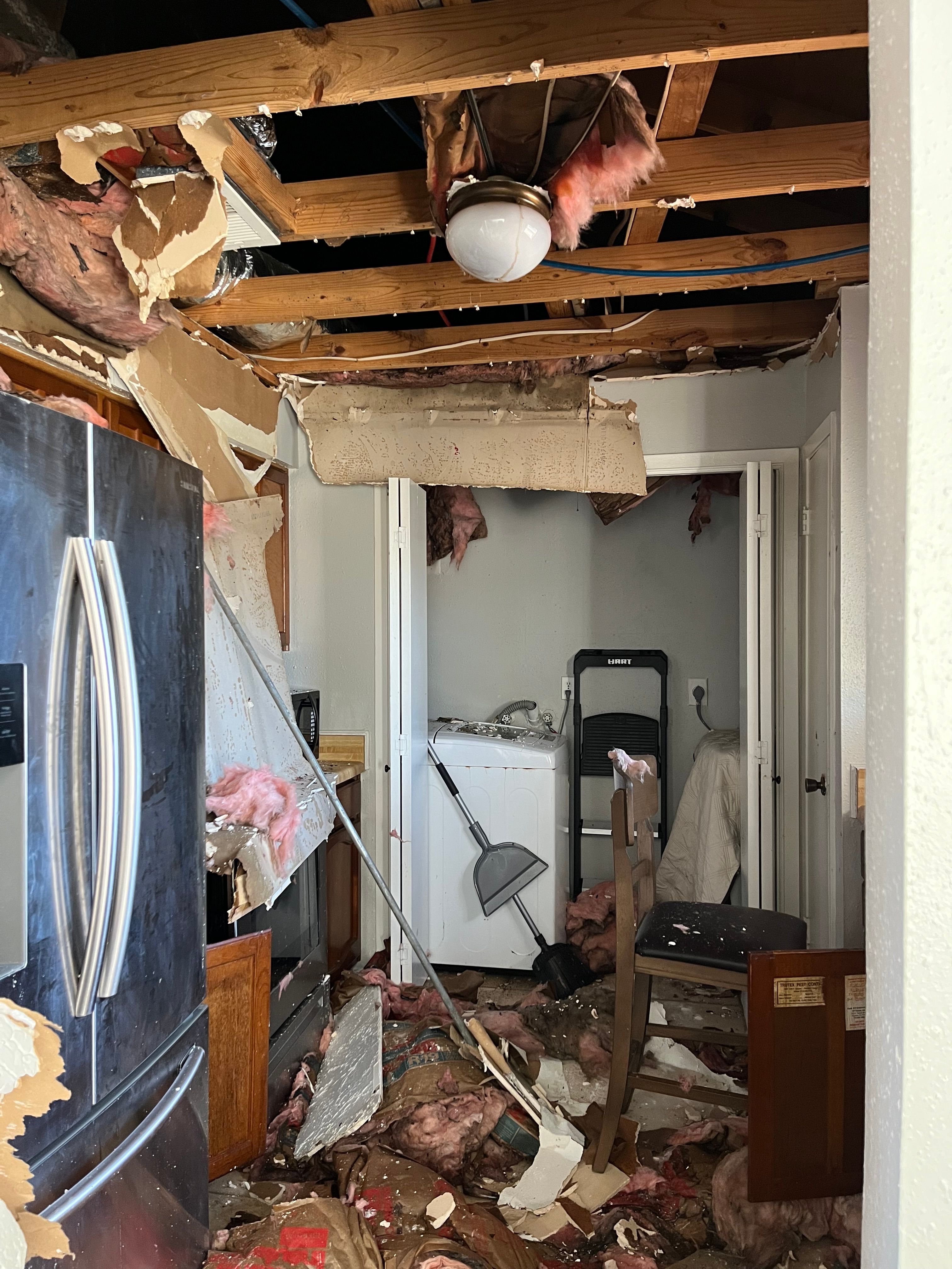 Fire and Water damage to kitchen