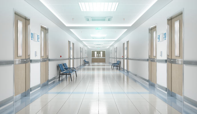 clean hospital corridor