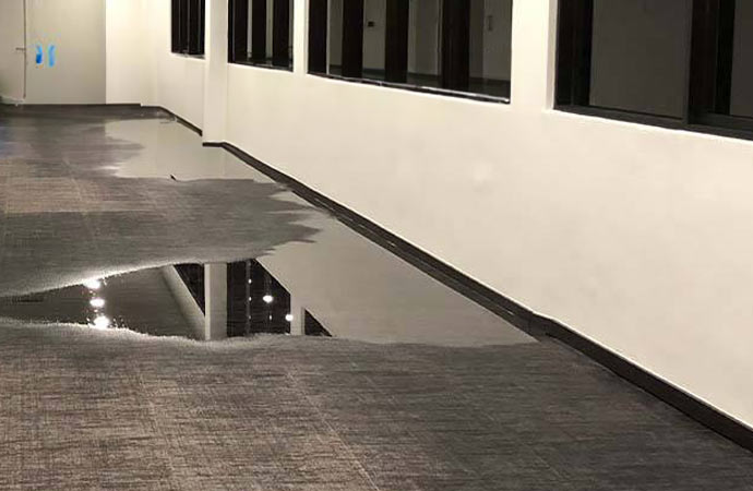 water damage in a office building