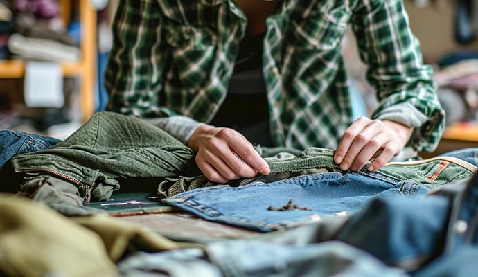 professional worker restoring cloths