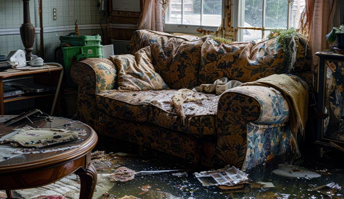 Water damaged furniture