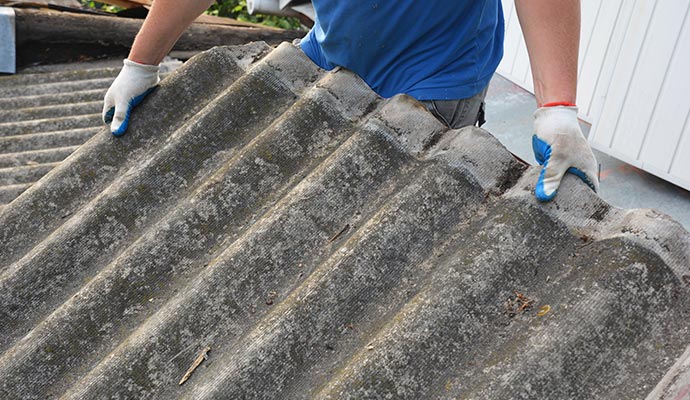 Expert removing asbestos