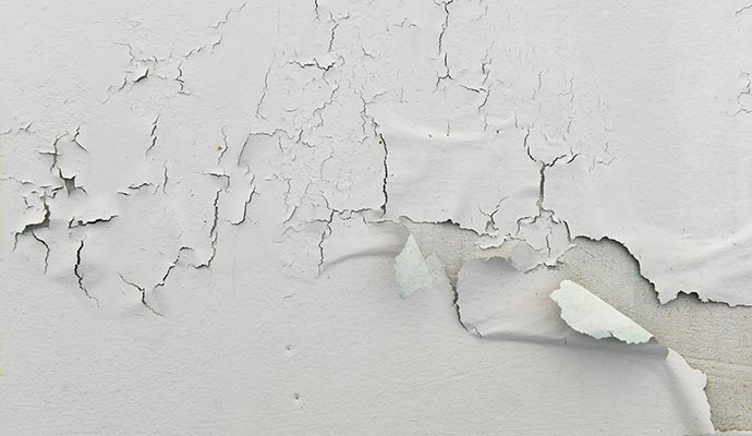 Peeled paint on wall