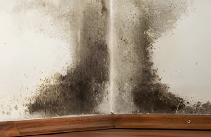 black mold on the wall