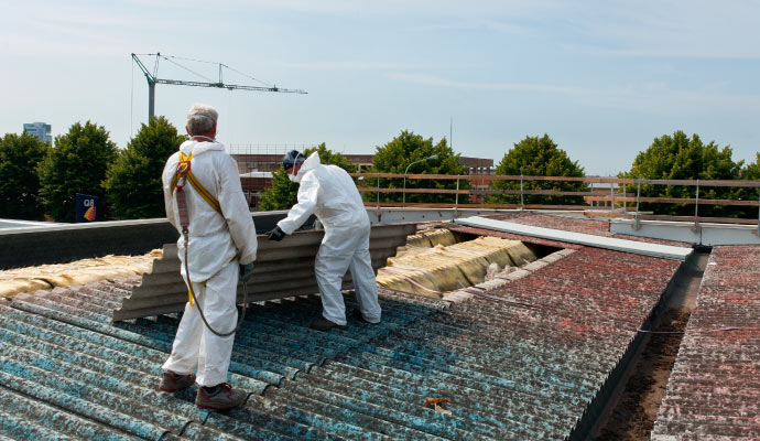 professional team removing asbestos