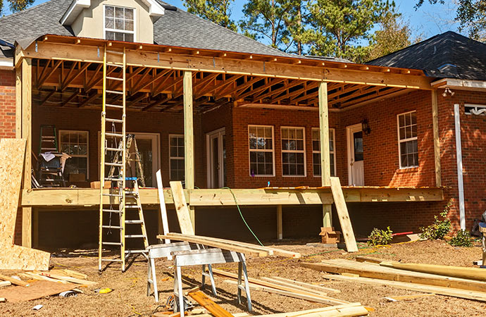 reconstruction of a damaged house