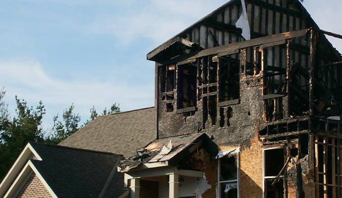 Residential fire damage