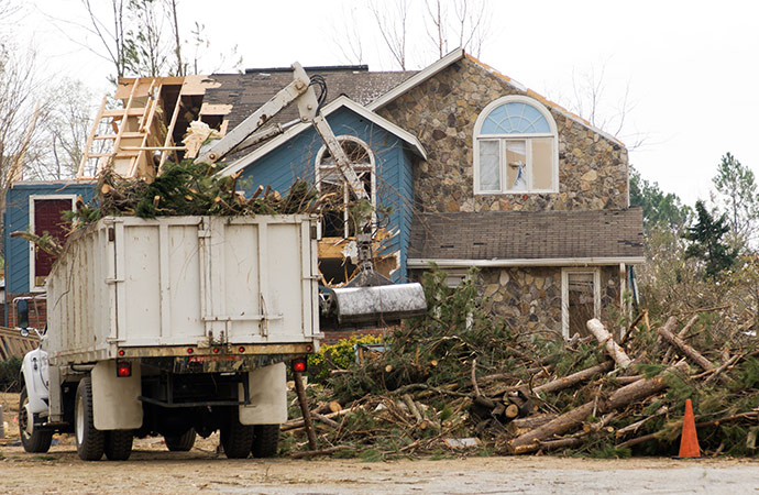 debris damage after a storm