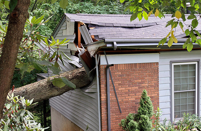 a house damaged by a heavy storm