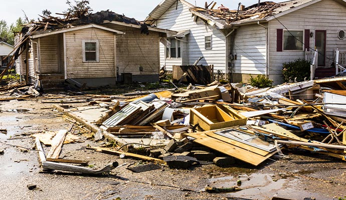 A storm damaged property