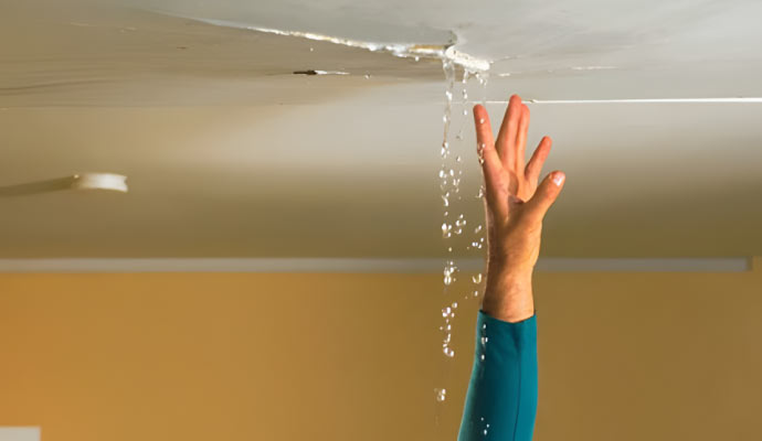 water leaking through the ceiling