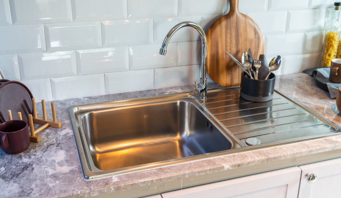 a clean kitchen sink