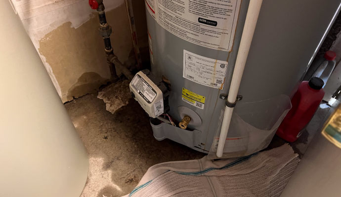  Water leaking from the base of a water heater