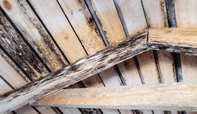 Mold damaged attic