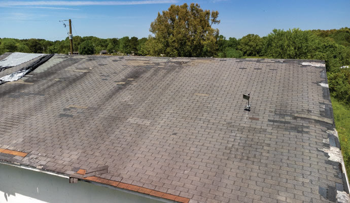 Water damaged roof