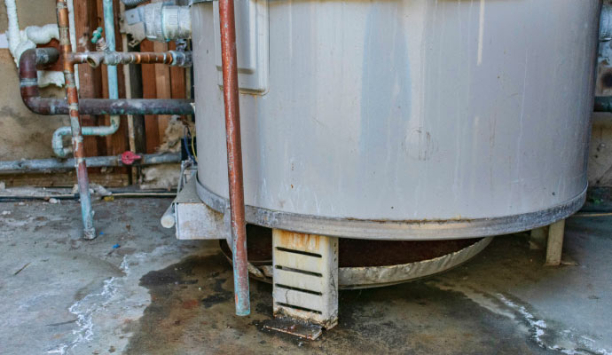 A leaking water heater