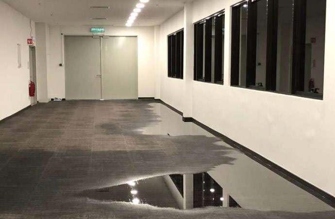 water damaged commercial space